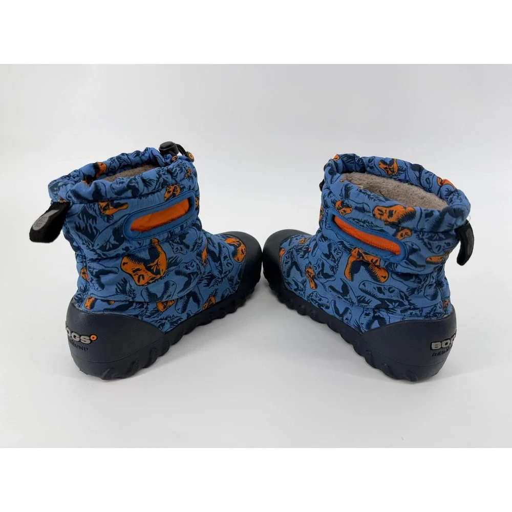 Bogs BMOC Snow Dino Kids 13 Blue‎ Orange Waterproof Winter Boots 72758K-460